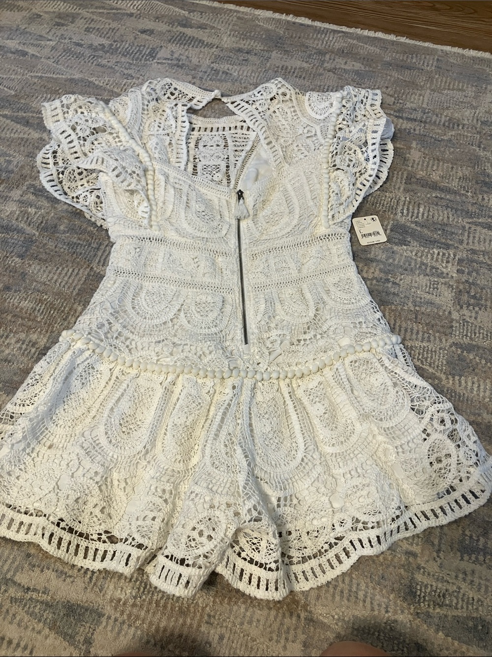 Saylor Free People Adeline Cream Crochet Lace Romper NWT - Picture 4 of 6